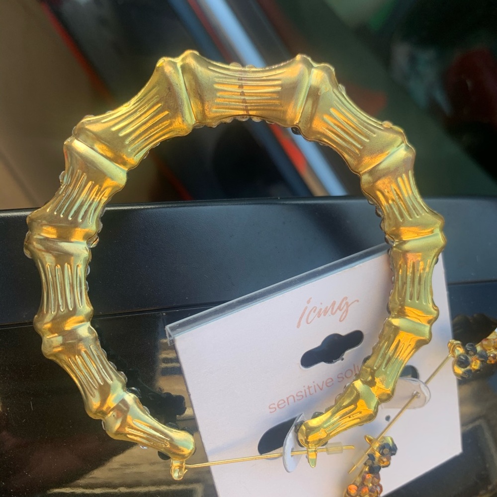 🖤🐆🖤Leopard hoop earrings🖤🐆🖤 - Picture 3 of 3
